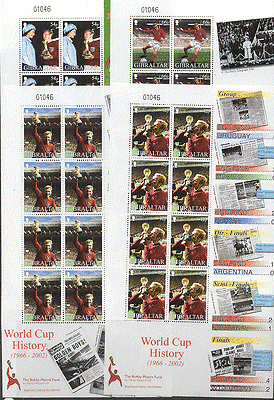 Gibraltar 2002 Football / Moore / England WC 8v shts n17485