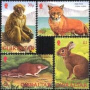 Gibraltar 2002 Fox/ Ape/ Rabbit/ Shrew/ Wildlife/ Animals/ Nature 4v set (b8436)