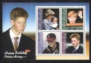 Gibraltar 2002 Prince Harry 18th Birthday/ Princess Diana/ Royalty/ People/ Royal 4v m/s (n27281)