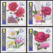 Gibraltar 2003 Flowers/ Nature/ Plants/ Poppy/ Roses/ Daisy/ Tulip 4v set (s6396)