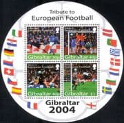 Gibraltar 2004 "Euro 2004"/ European Football Championships/ Sports/ Soccer/ Games/ Flags 4v m/s round (n17486)