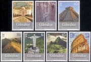 Gibraltar 2008 7 Modern Wonders/ Petra/ Taj Mahal/ Machu Pichu/ Buildings/ HistoryGi 7v set (s6392v)