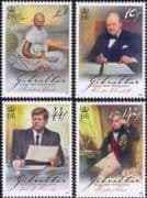 Gibraltar 2008 Europa/ Nelson/ Churchill/ Kennedy/ JFK/ Ghandi/ Letter Writing/ People 4v set s6392u