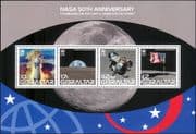 Gibraltar 2008 NASA/ Space/ Apollo 11/ Rockets/ Moon Landing/ Flags 4v m/s (s6392n)