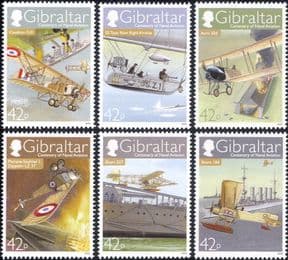 Gibraltar 2009 Aircraft/ Planes/ Royal Navy/ Ships/ Military/ Transport 6v set (s6392z)