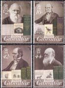 Gibraltar 2009 Charles Darwin/ Nature/ Science/ People/ Birds/ Books/ Ship 4v set (s662y)