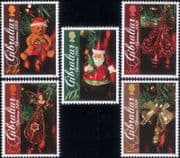 Gibraltar 2009 Christmas/ Greetings/ Teddy Bear/ Toys/ Santa Claus/ Baubles 5v set (b141m)