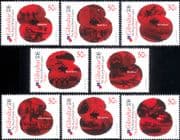 Gibraltar 2011 Royal British Legion/ Poppies/ Planes/ Ship/ Military/ War/ Transport 8v set (b141b)
