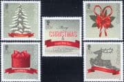Gibraltar 2015 Christmas/ Greetings/ Presents/ Reindeer/ Tree/ Holly 5v set (s6390g)