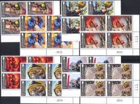 Gibraltar 2015  Firemen/ Emergency/ Rescue/ Fire Fighters/ Diver  8v set as Control Blocks  (b8436v)