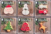 Gibraltar 2016 Christmas/ Greetings/ Santa/ Snowman/ Reindeer/ Tree 6v set (s6390j)