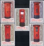 Gibraltar 2016 Postal History/ Pillar Boxes/ Post/ Mail/ Design 5v set (s6390s)