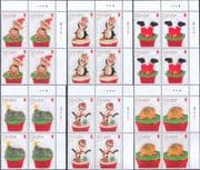 Gibraltar 2017 Christmas/ Greetings/ Cakes/ Monkey/ Penguin/ Snowman 6v set c/b (s6390n)