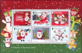 Gibraltar 2020  Christmas/ Greetings/ Santa Claus/ Train/ Bear/ Elf/ Toys  6v m/s  (b141z)