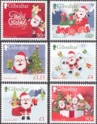 Gibraltar 2020 Christmas/Greetings/ Santa Claus/ Train/ Bear/ Elf/ Toys 6v set (b141y)