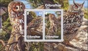 Gibraltar 2020 Owls/ Eagle Owl/ Tawny Owl/ Birds/ Nature/ Wildlife 2v m/s (b8436t)