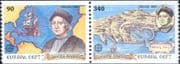 Greece 1992 Europa/ Columbus/ Sailing Ships/ Transport 2v set bklt/coil pr (b6225u)
