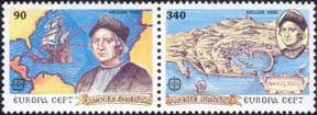 Greece 1992 Europa/ Columbus/ Sailing Ships/ Transport/ Exploration/ People  2v set pr (b6225j)