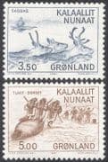 Greenland 1981 Hunting/ Hunters/ Reindeer/ Animals/ Nature/ History 2v set (n43671)