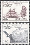 Greenland 1985 Sailing Ships/ Boats/ Satellite/ Transport/ Communications/ Space 2v set (n31818)