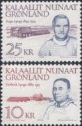 Greenland 1990 Augo Lynge/ Frederik Lynge/ People/ Parliament 2v set (n44177a)
