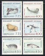 Greenland 1991 Seals/ Marine Animals/ Nature/ Wildlife/ Conservation 6v set (n31672)