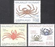 Greenland 1993 Crabs/ Animals/ Nature/ Wildlife/ Marine/ Conservation 3v set (n31673)