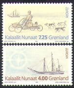 Greenland 1994 Europa / Discoveries / Sailing Ship / Car / Huskies / Dogs 2v set (n38526)