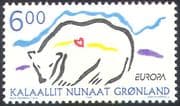 Greenland 1999 Europa/Polar Bear/Animals/Nature/Heart/Love 1v b8908
