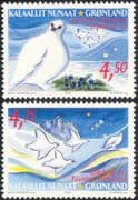 Greenland 2001 Christmas/ Greetings/ Grouse/ Orion/ Stars/ Birds/ Nature/ Animation 2v set (n44711)