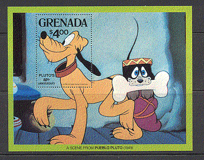 Grenada 1980 Disney Pluto / Dog m / s ref:b244