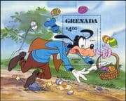Grenada 1981 Disney/ Easter/ Goofy/ Egg Hunt/ Eggs/ Cartoons/ Animation 1v m/s (ad1150)