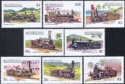 Grenada 1984  Steam Engines/ Locomotives/ Trains/ Railways/ Transport  8v set  (s703r)