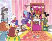 Grenada 1985 Disney/ ILY/ Mark Twain/ Books/ Writers/ Mickey/ Cartoons/ Animation 1v m/s (b608g)
