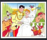 Grenada 1987 Disney/ Cinderella/ Horse/ Dog/ Birds/ Films/ Cinema/ Animation m/s d00226