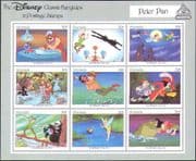 Grenada 1987 Disney/ Peter Pan/ Crocodile/ Ship/ Pirates/ Films/ Cartoons 9v sht (s5752)