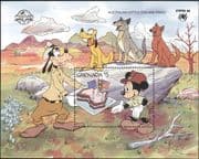 Grenada 1988 Disney/ Mickey 60th/Goofy/ StampEx/ Cattle Dog/ Dingo/ Cartoons 1v m/s (b6724d)