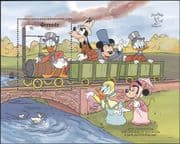 Grenada 1990 Disney/ Mickey/ Donald/Trains/ Railway/ Cartoons/ Animation/ StampEx 1v m/s (b1605za)