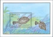 Grenada 1990 Smooth Trunkfish/ Coral Reef Fish/ Marine/ Nature 1v m/s (s639h)