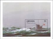 Grenada 1990 U-Boat/ Submarine/ Navy/ Military/ Boats/ Nautical/ Transport 1v m/s (b1912v)