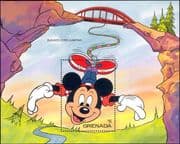 Grenada 1992 Disney/ Mickey/ Bungee Jumping/ Thrill Sports/ Cartoons/ Animation 1v m/s (ad1083)