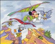 Grenada 1992 Disney/ Mickey/ Minnie/ Sports/ Gliding/ Planes/ Glider/ Cartoons 1v m/s (b4165y)