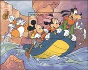Grenada 1992 Disney/ Mickey/ Minnie/Sports/ Rafting/ Boats/ Cartoons/ Animation 1v m/s (b6724g)