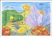 Grenada 1994 Queen Angelfish/ Fish/ Marine/ Animals/ Nature/ Wildlife 1v m/s (s639c)