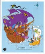 Grenada 1995 Disney/ Pirates/ Mickey Mouse/ Minnie/ Cartoons/ Ships/ Animation 1v m/s (b6070g)