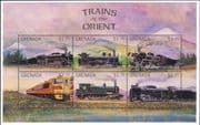 Grenada 1996 Trains of the Orient/ Steam Engines/ Rail/ Transport 6v m/s (s1780u)