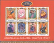 Grenada 1997 Disney/ Hercules/ Megara/ Pegasus/ Films/ Cartoons/ Animation 8v sht (n13512c)