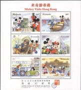 Grenada 1997 Disney/ Mickey/ Minnie/ Tram/ Cartoons/ Animation/ StampEx/ Transport 6v sht (s437a)