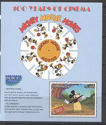 Grenada 1997 Disney/ Mickey/ Movies/ Cinema/ Film/ Hawaiian/ Animated/ Cartoons 1v m/s (s1294)