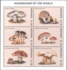 Grenada 1997  Fungi/ Mushrooms of the World/ Plants/ Nature  6v sht  (b7735j)